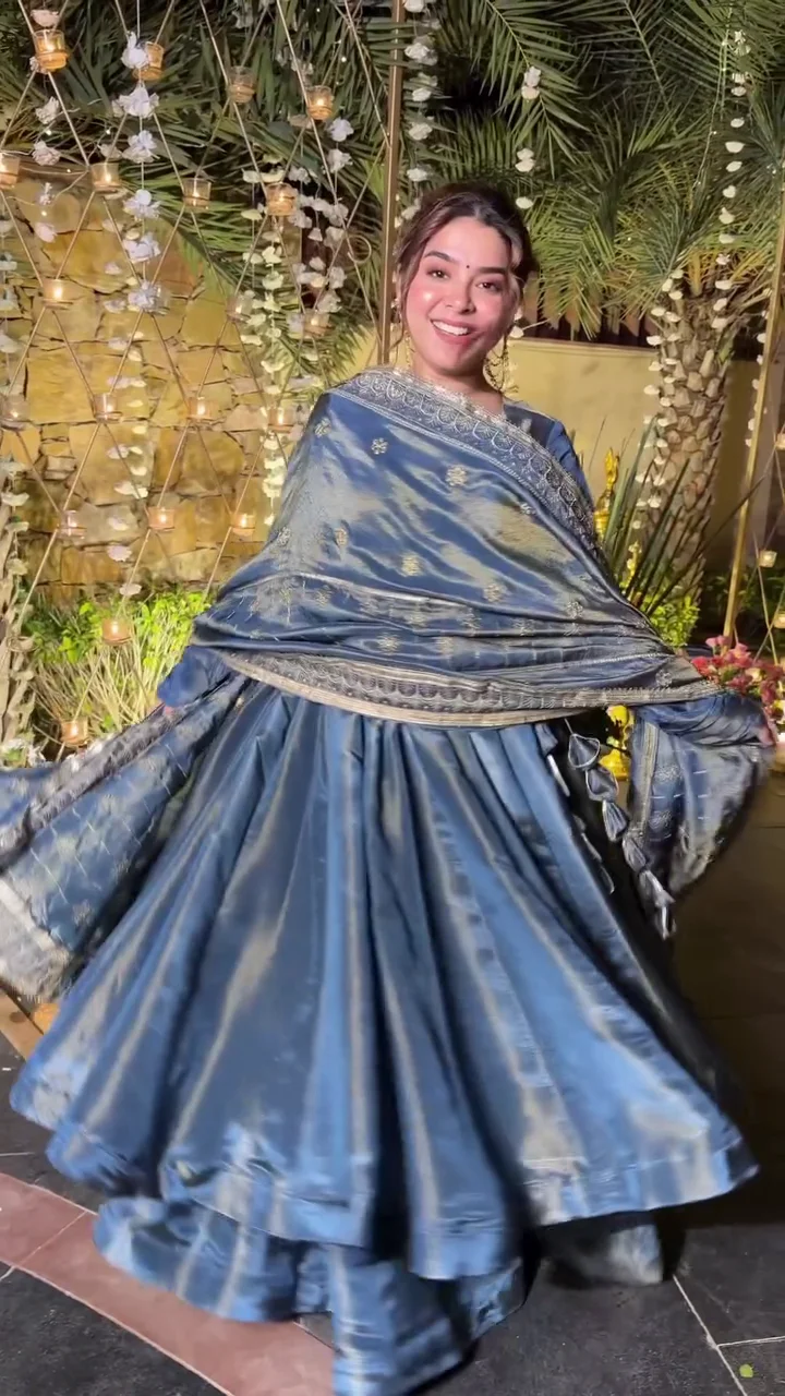 Midnight Blue Royal Silk Lehenga Set