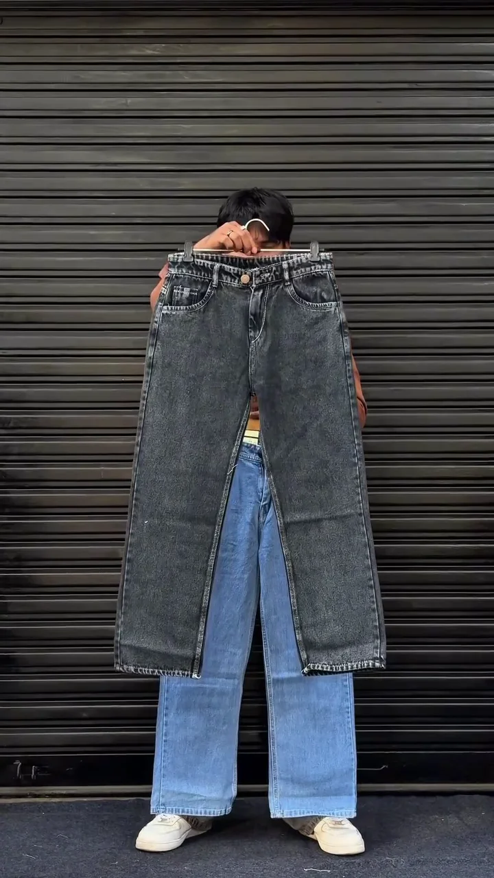 Classic Light Wash Wide-Leg Denim