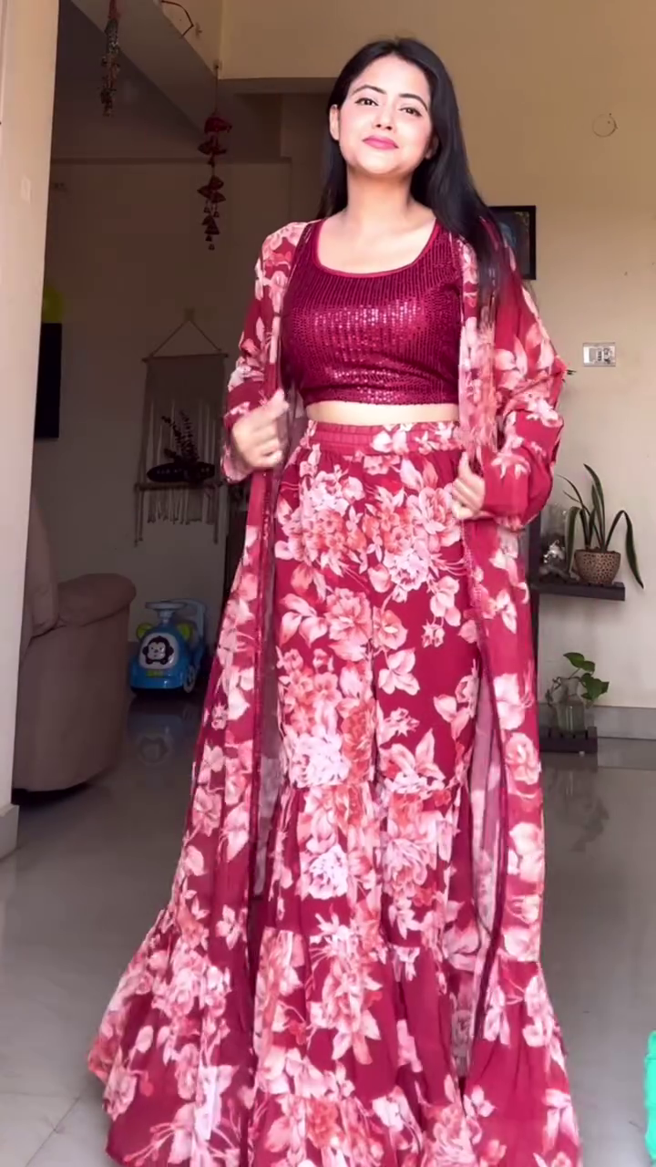 Navy Blue Sequin Party Co-Ord Set