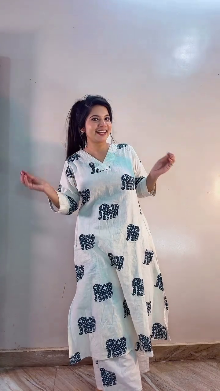 Red Ethnic Printed Kurta Set