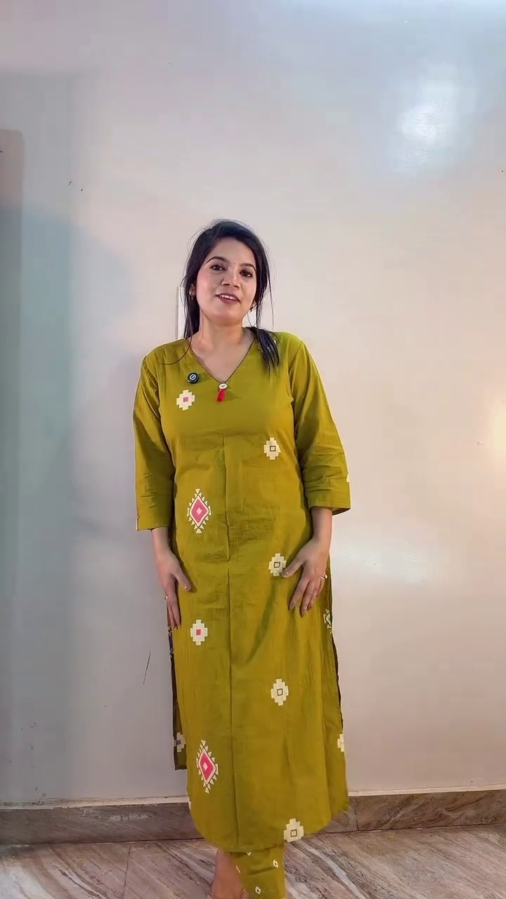 Red Ethnic Printed Kurta Set