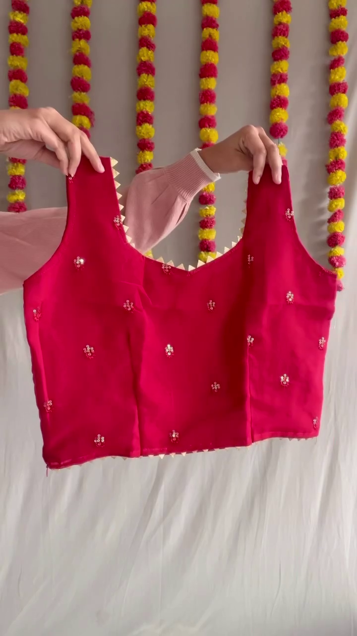 Classic Red Embroidered Blouse