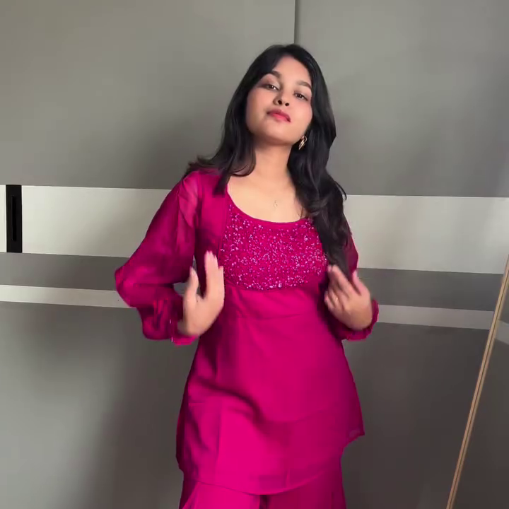 Hot Pink Party Wear Co-Ord Set