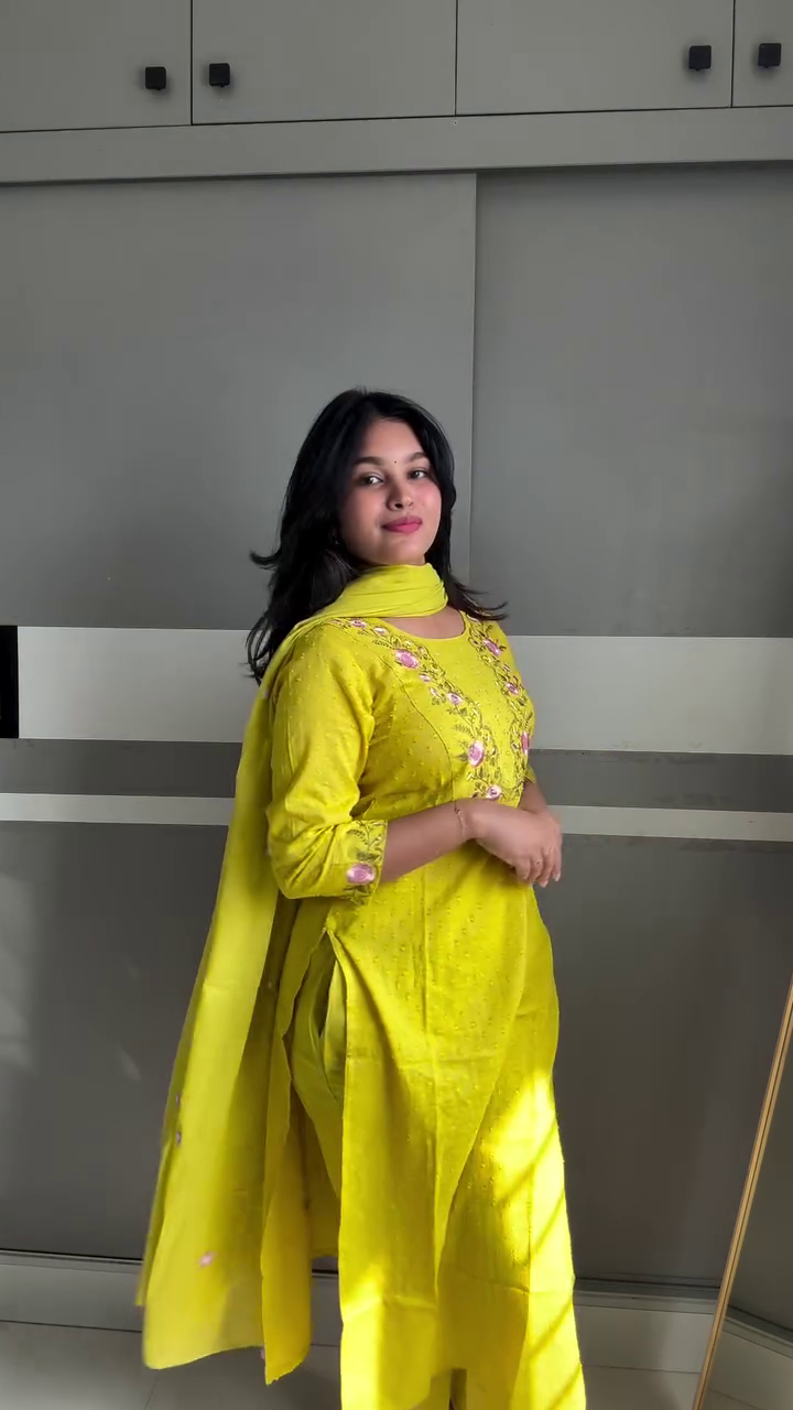 Lime Yellow Elegant Kurta Set