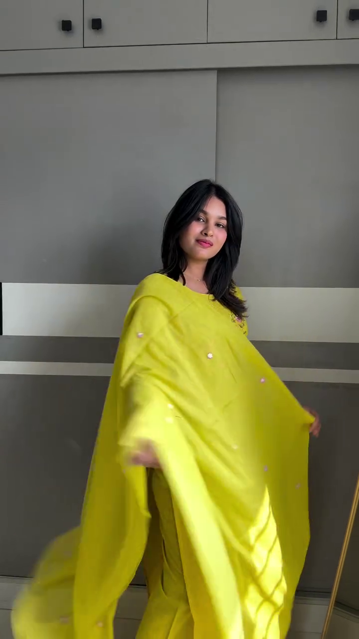 Lime Yellow Elegant Kurta Set