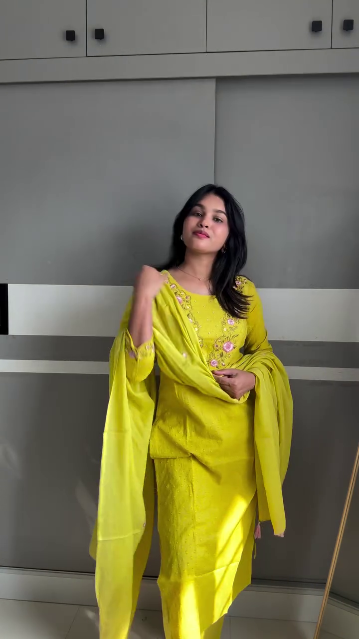 Lime Yellow Elegant Kurta Set