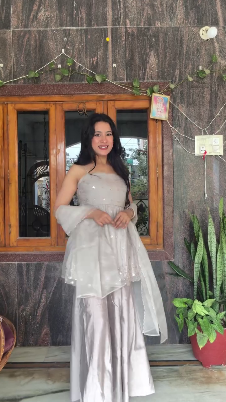 Dusty Pink Sharara Suit Set