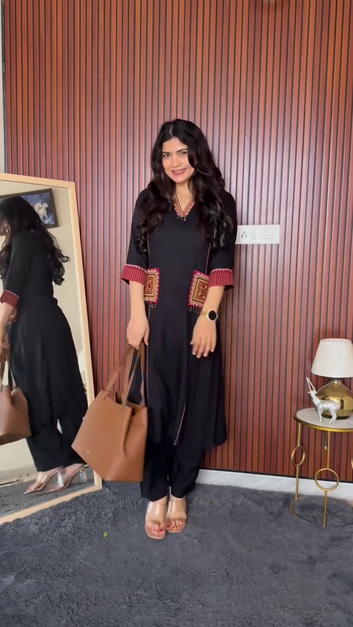 Classic Black Office Wear Kurta Set