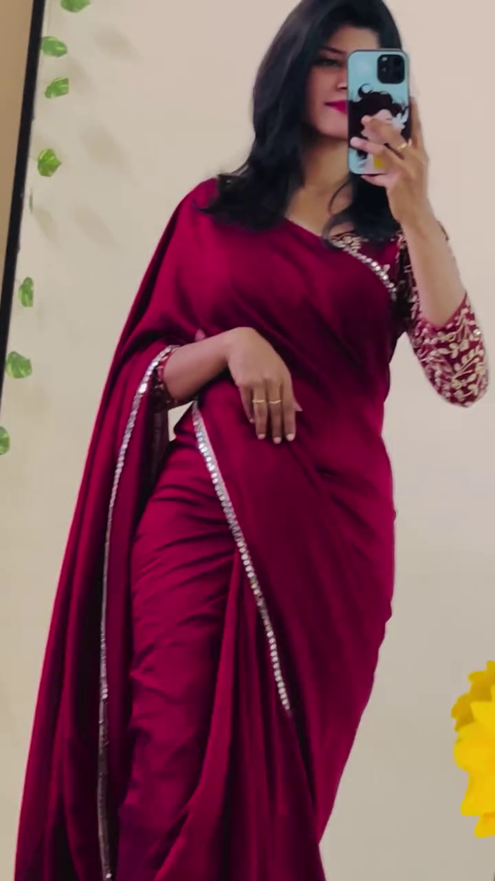 Royal Wine Party Wear Saree