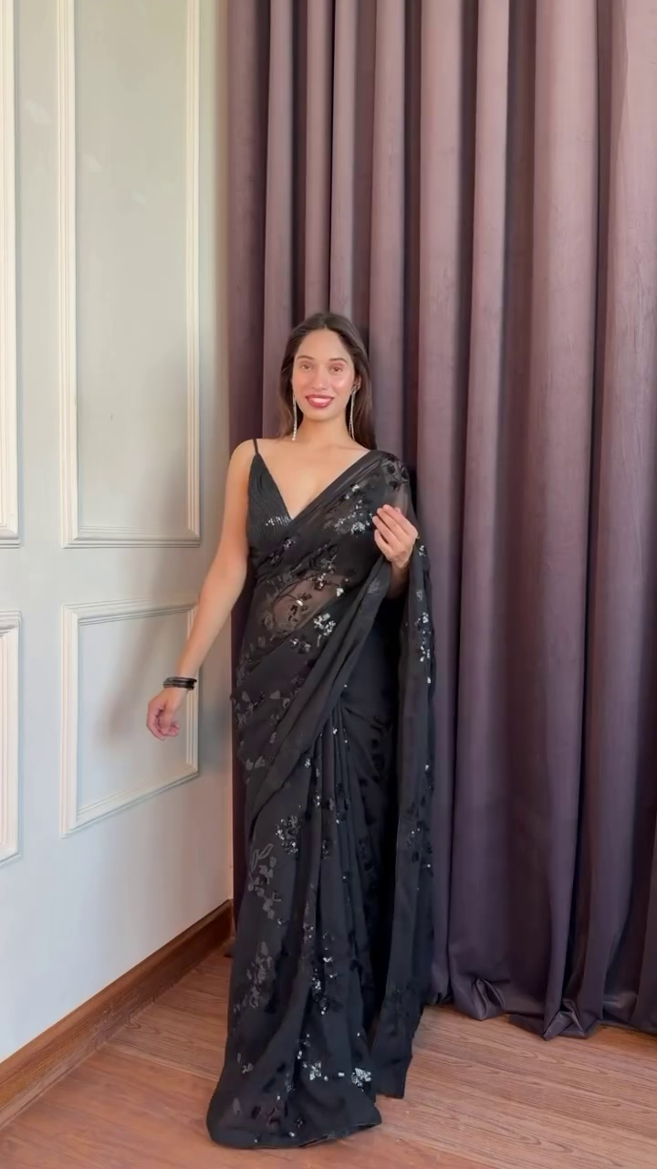 Midnight Black Saree