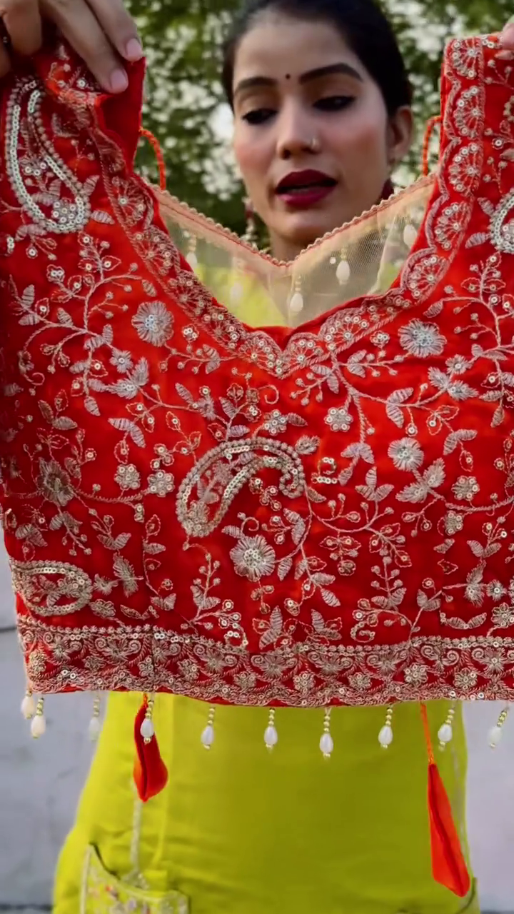 Scarlet Embroidery Fabric