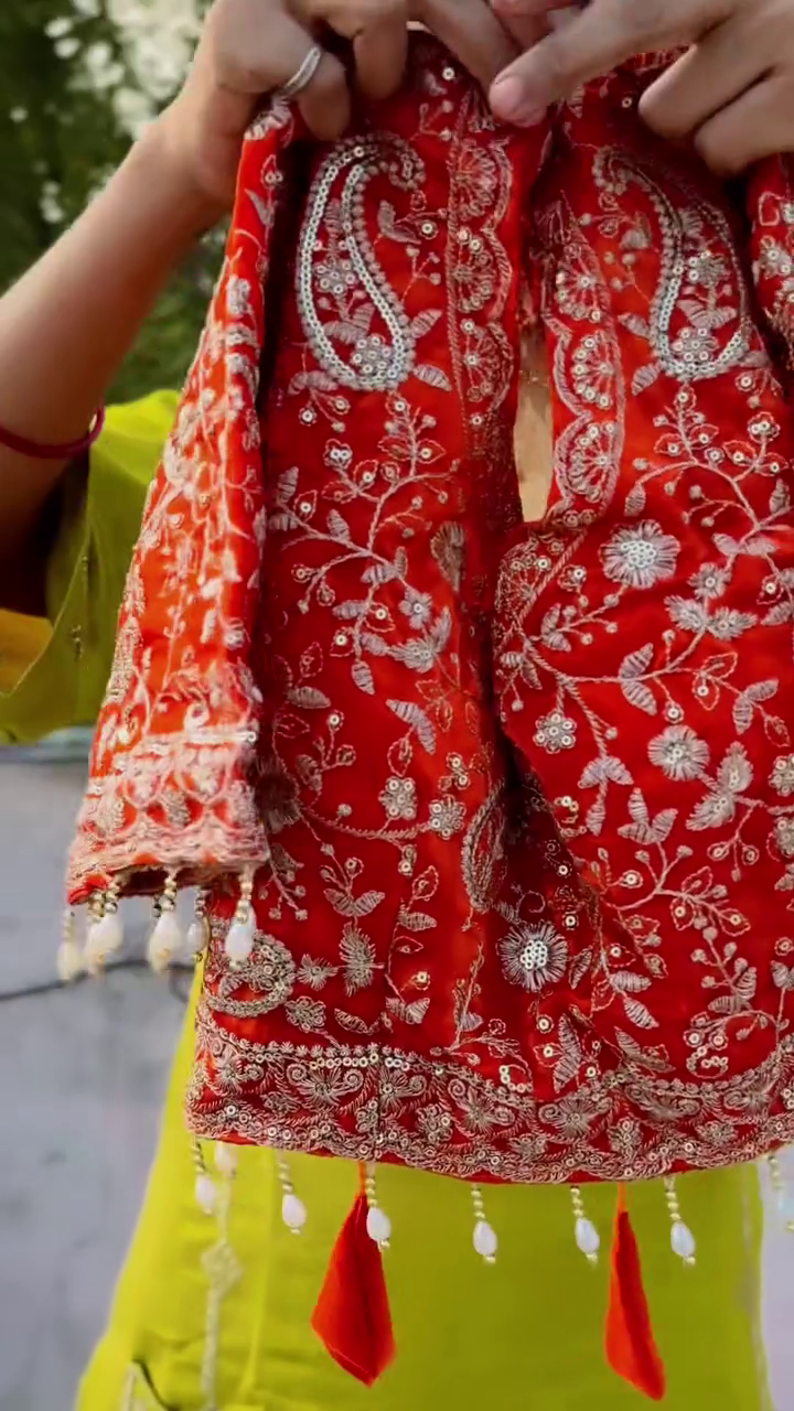 Scarlet Embroidery Fabric