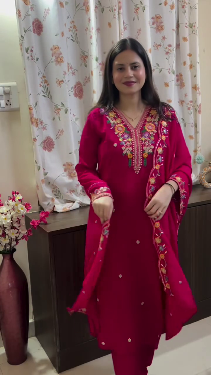 Ruby Embroidered Kurta Set