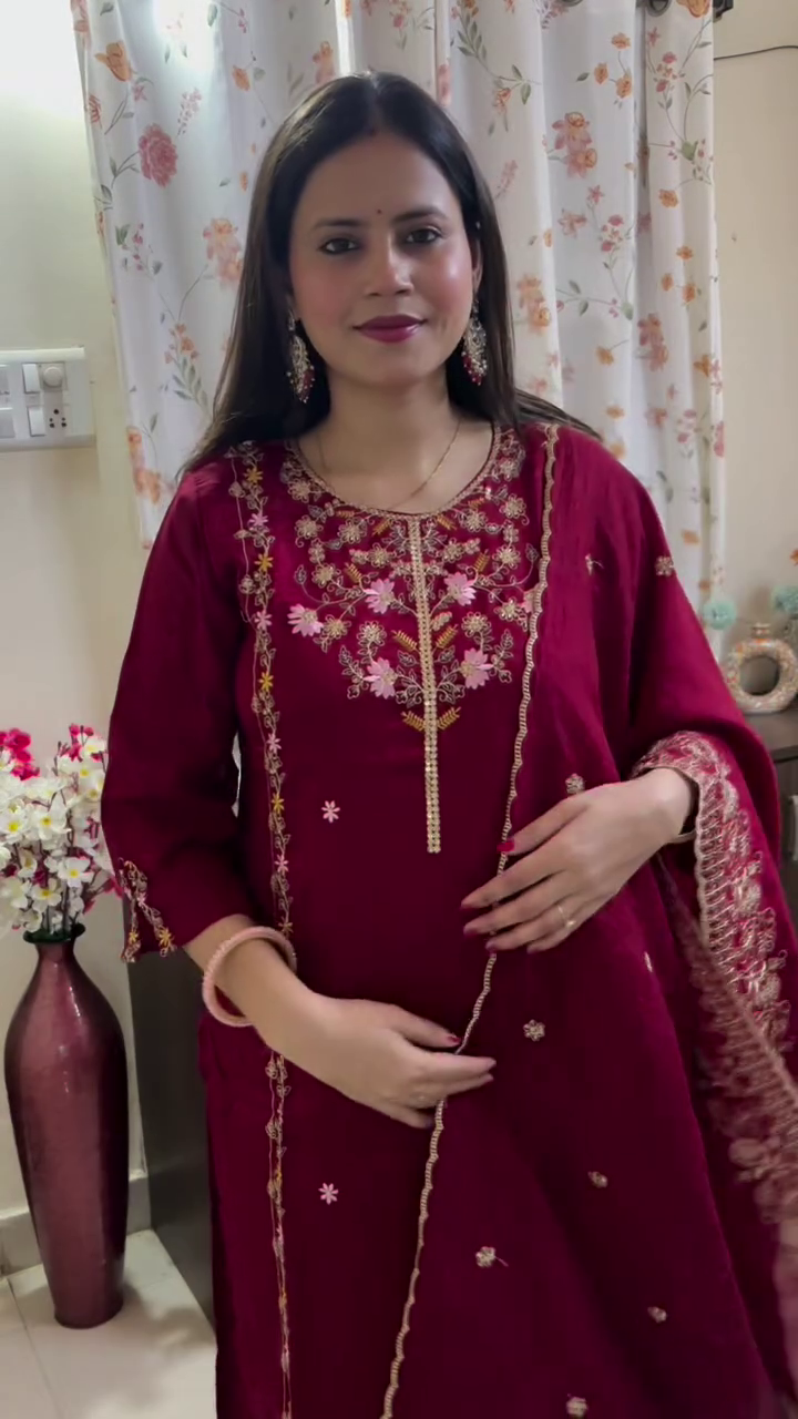 Ruby Embroidered Kurta Set