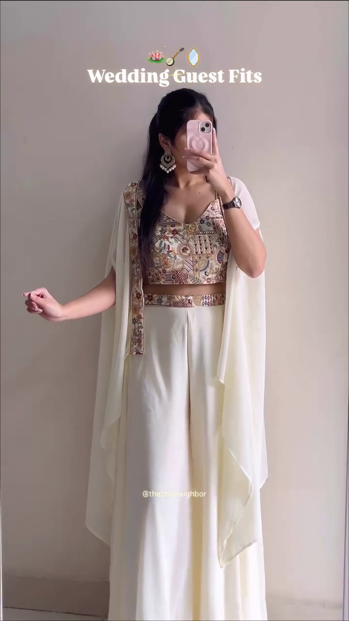 Elegant Ivory Wedding Guest Outfit