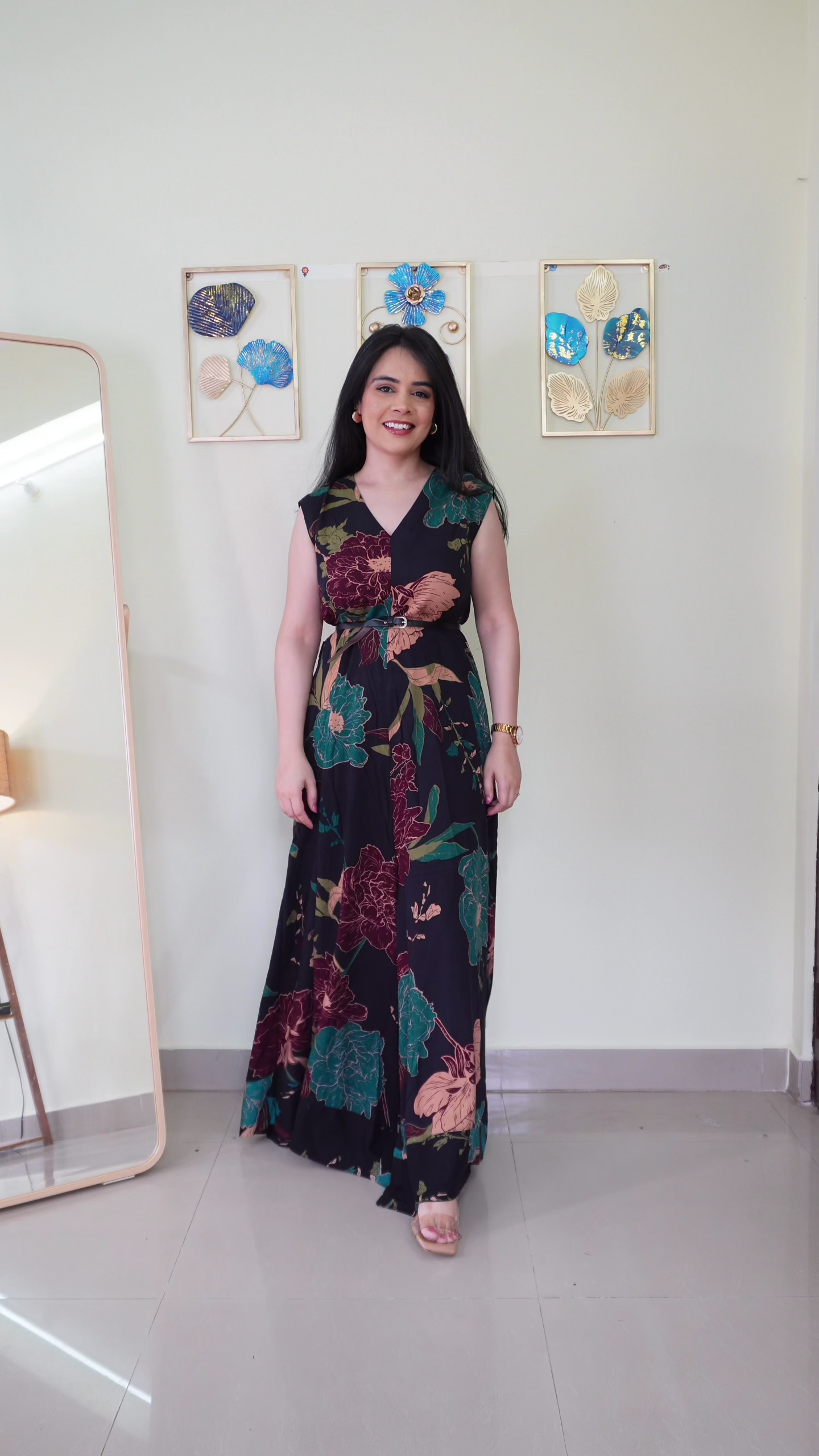 Chic Green Printed Maxi Dress