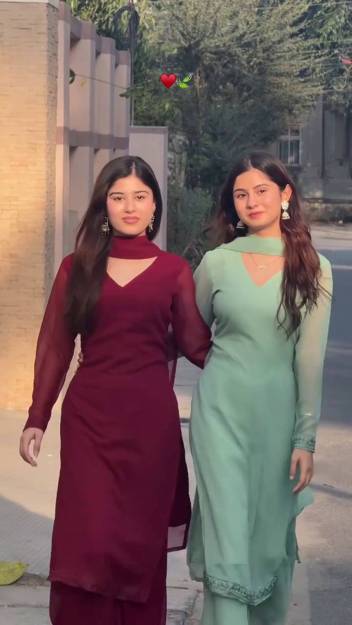 Dual Tone Ethnic Suit Set (Maroon & Mint)