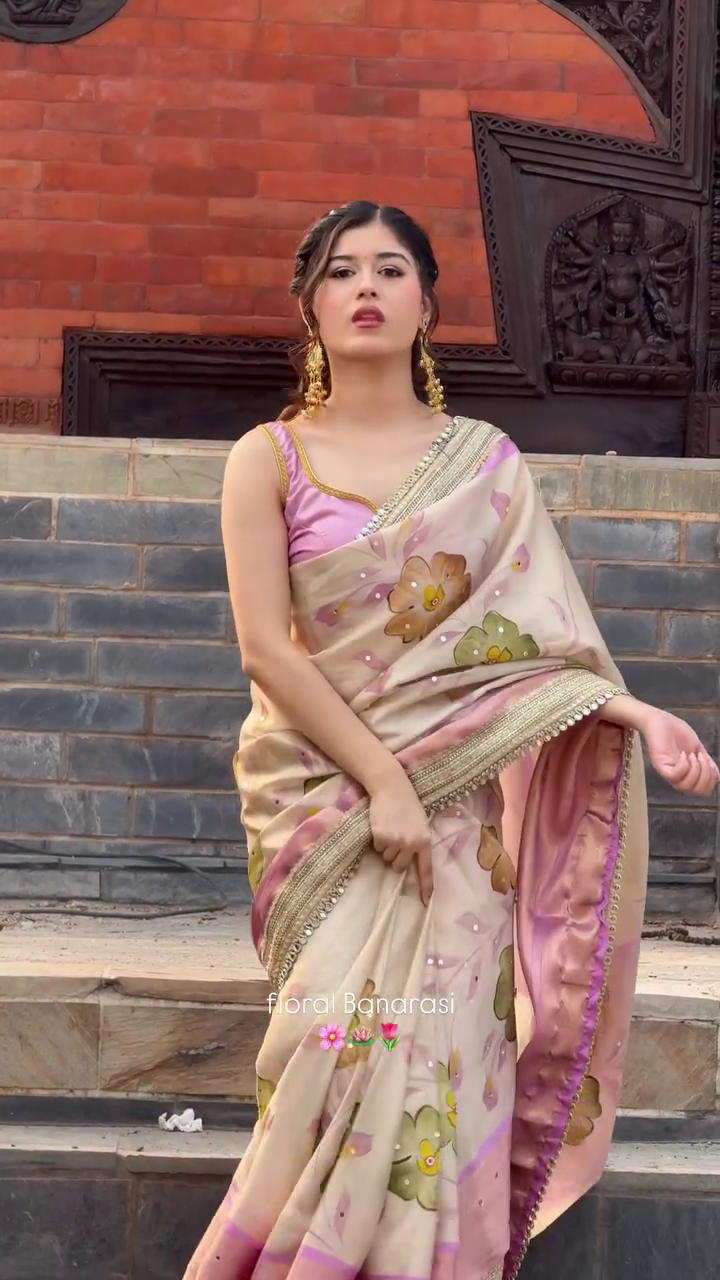 Floral Banarasi Silk Saree