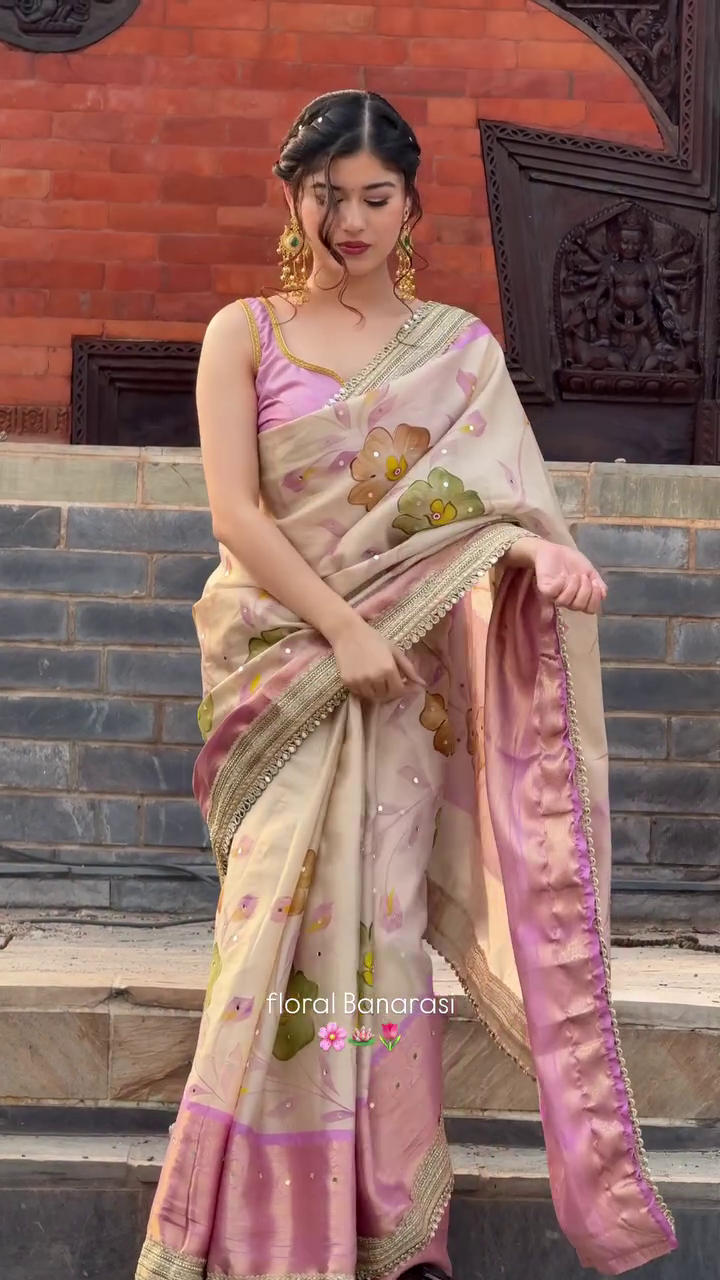 Floral Banarasi Silk Saree