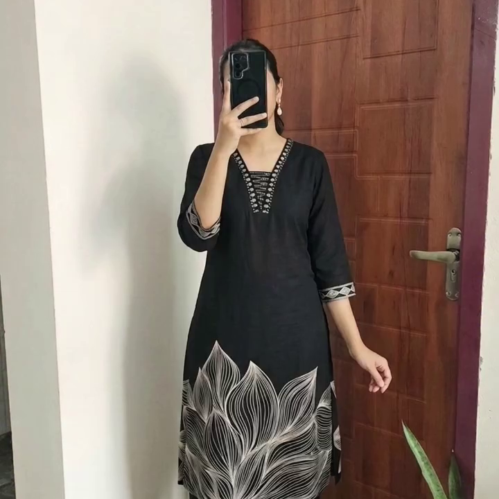 Blue Printed Straight Kurti