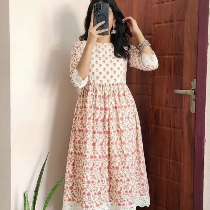 Lime Green Printed Straight Kurti