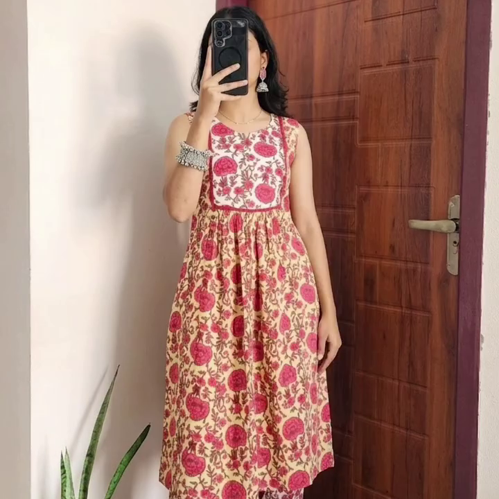 Lime Green Printed Straight Kurti