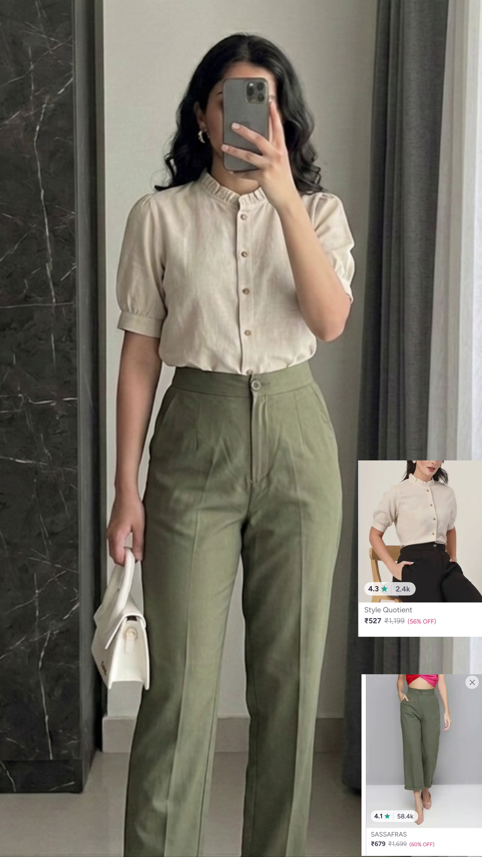 Abstract Print Sleeveless Shirt with Trousers