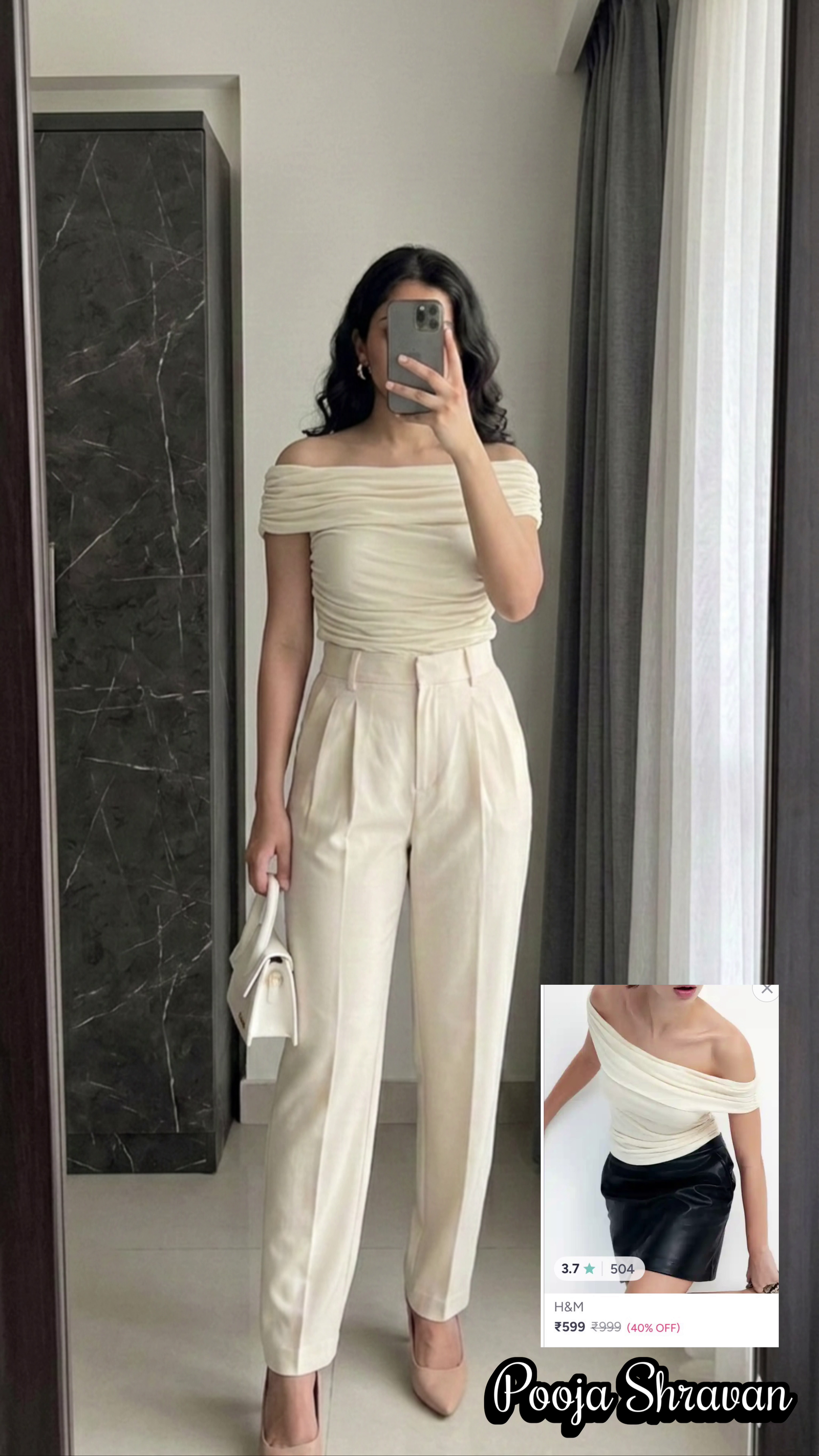 Blue Striped Peplum Top with Pants