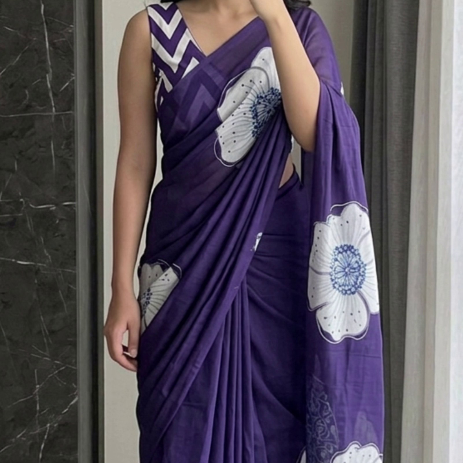 Red Traditional Printed Saree