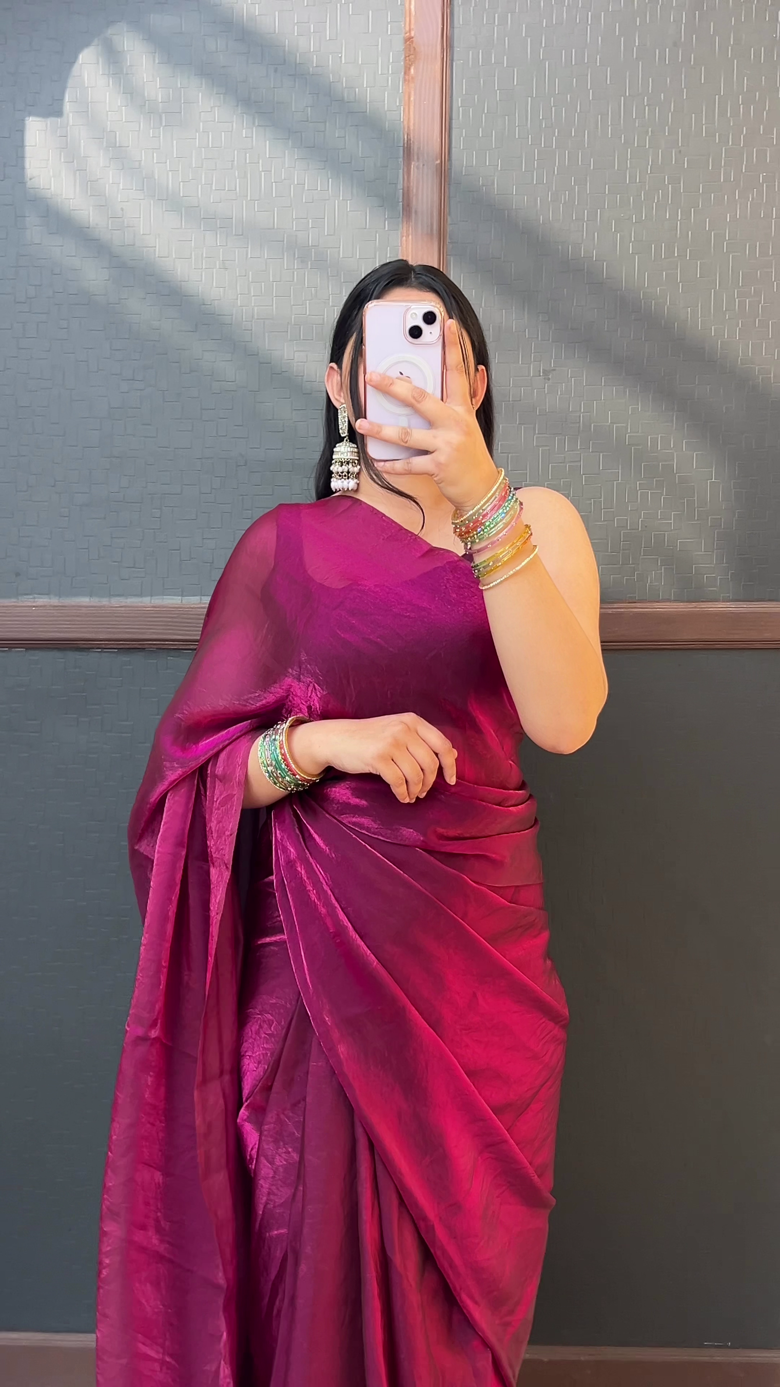 Magenta Sheer Elegance Saree