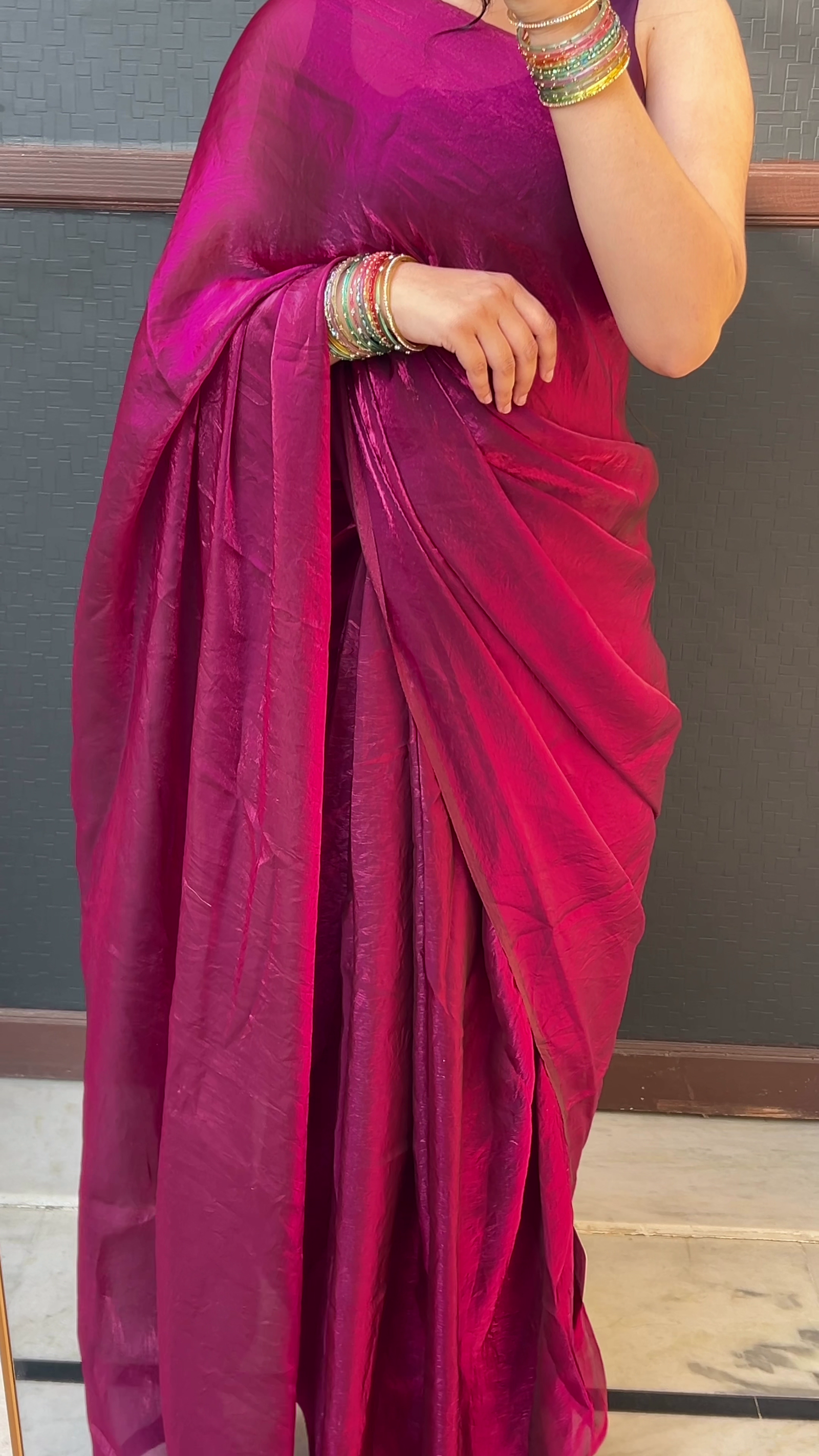 Magenta Sheer Elegance Saree