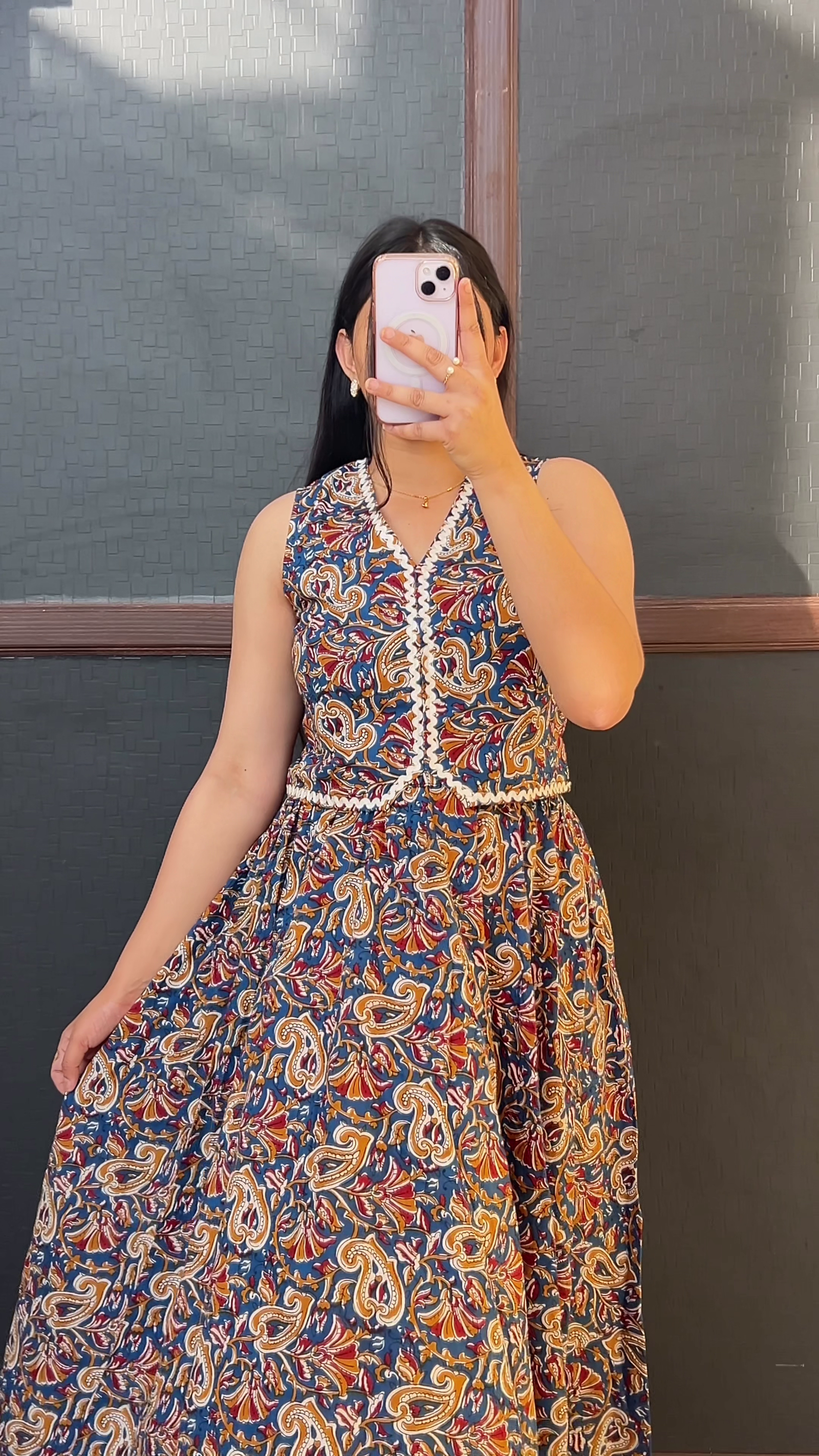 Boho Paisley Sleeveless Midi Dress
