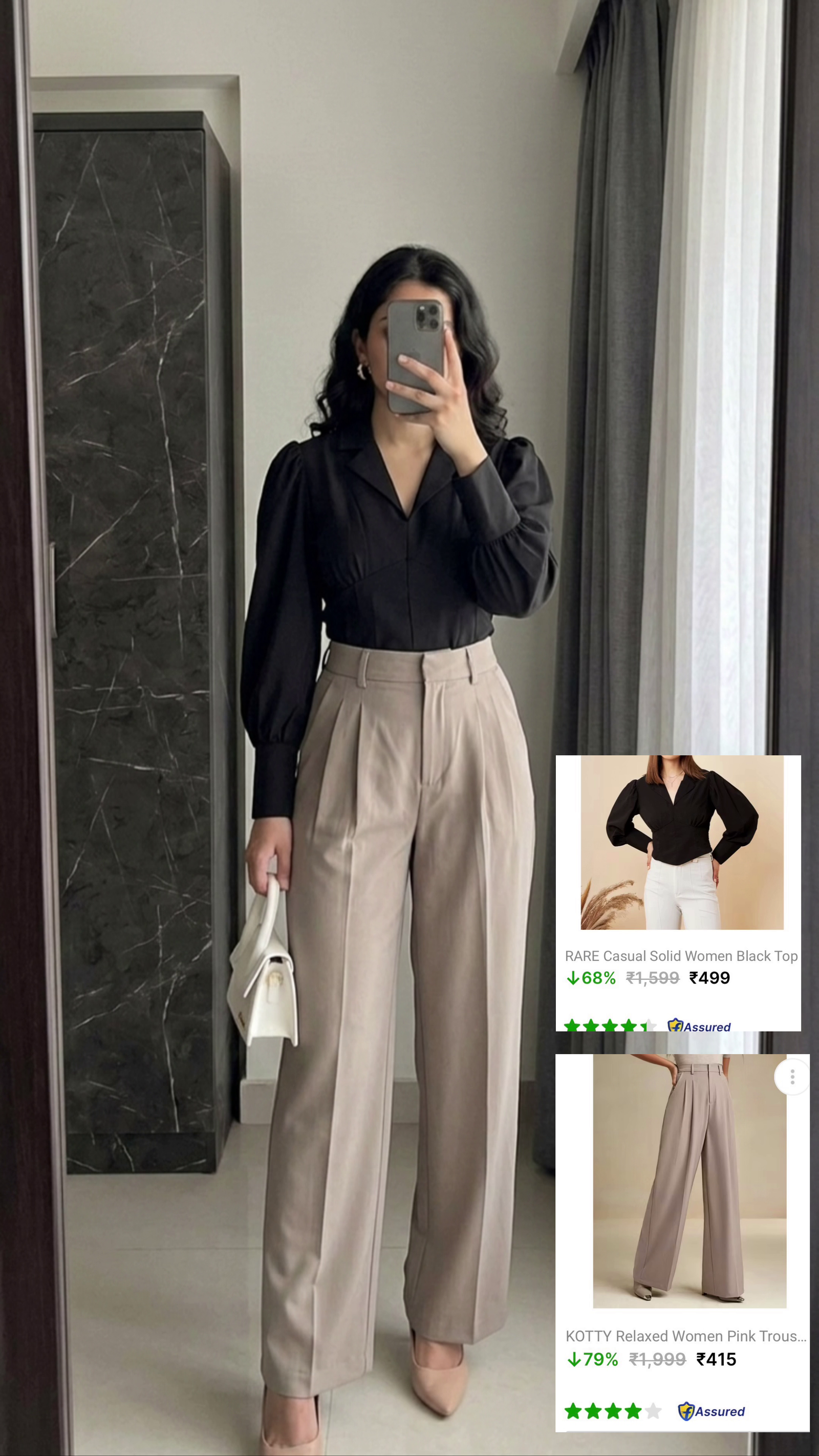 Rust Printed Kurta with Straight Pants