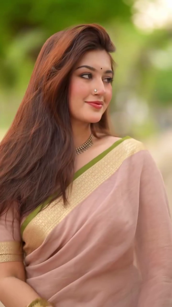 Dusky Nude Saree Glow