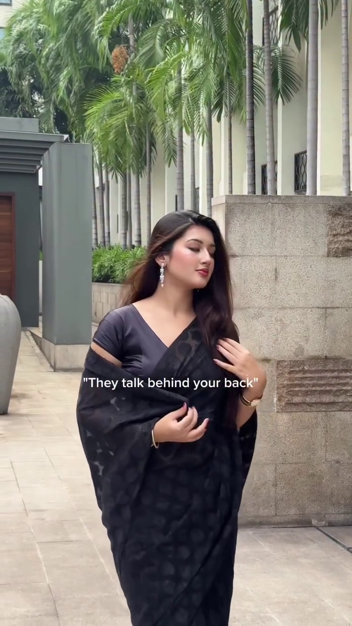 Midnight Black Saree Bold