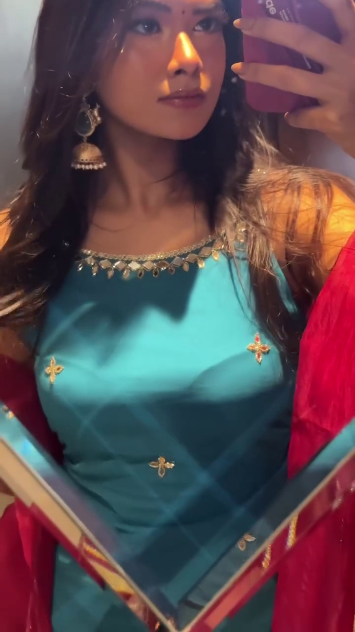 Teal Grace Festive Sharara Set