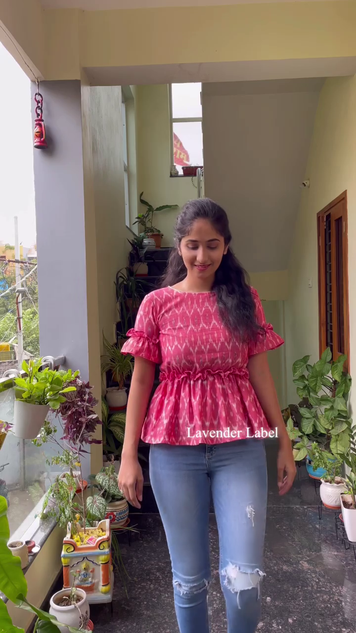 Rosy Ruffle Peplum Top