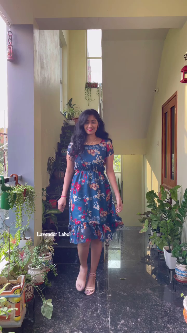 Blooming Blue Midi Dress