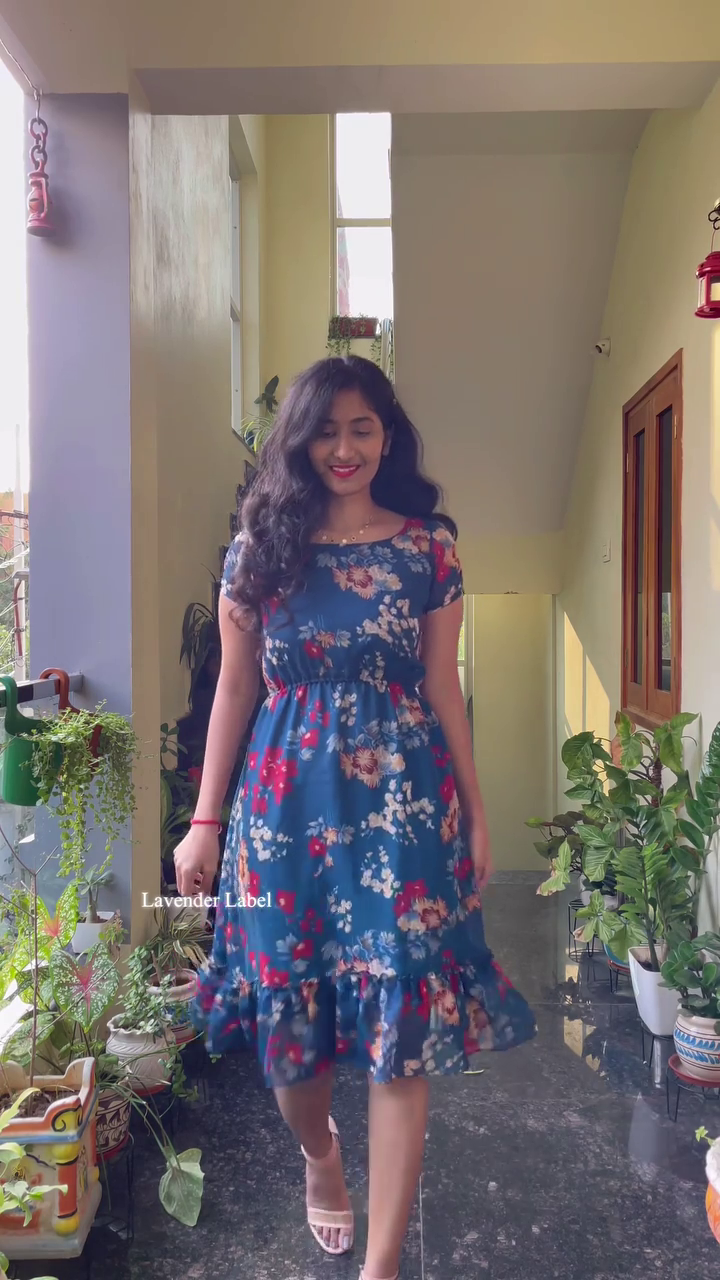 Blooming Blue Midi Dress