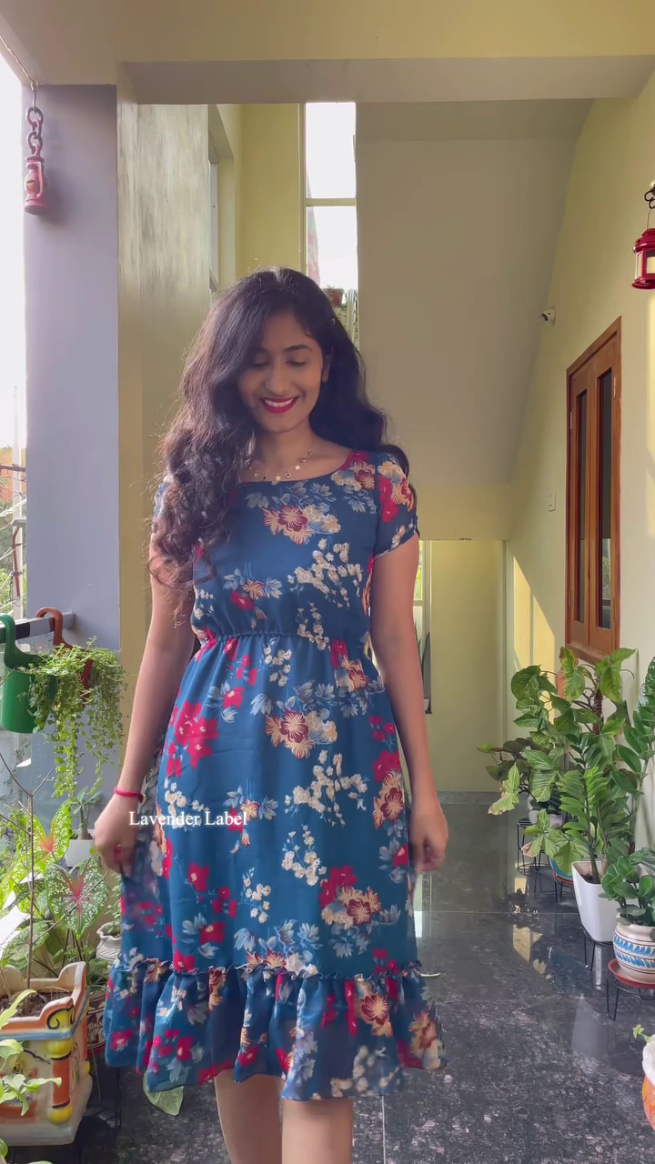 Blooming Blue Midi Dress
