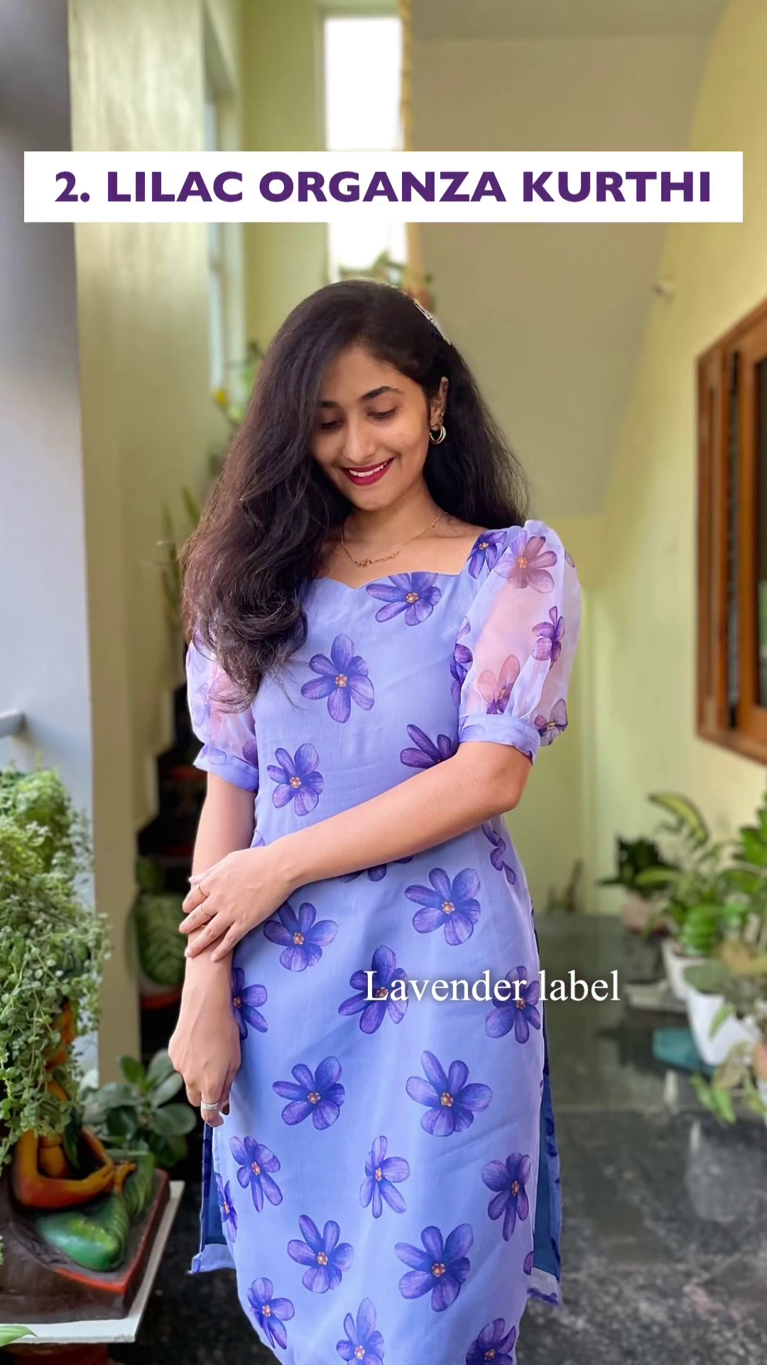 Plum Organza Kurti