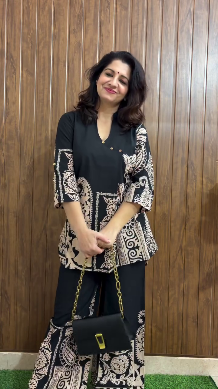 Maroon Floral Co-Ord Set – Graceful & Comfortable Look
