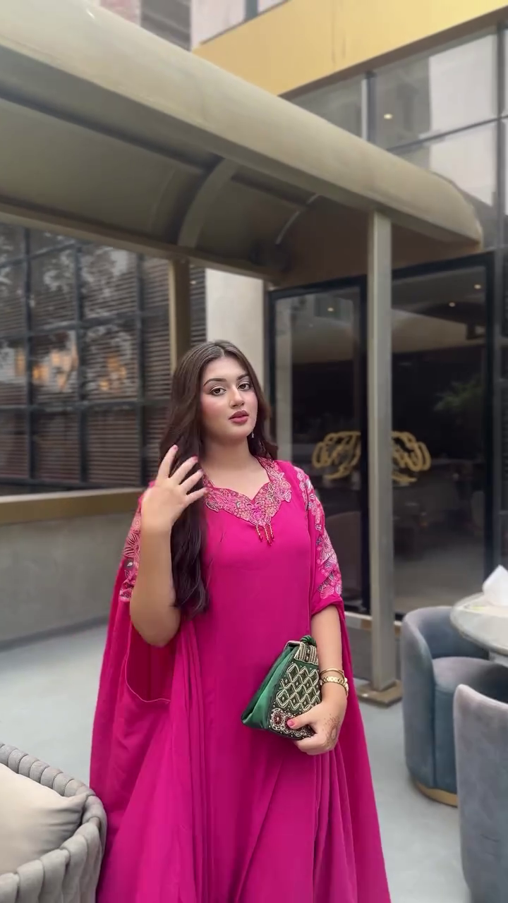 Pink Festive Kaftan Dress