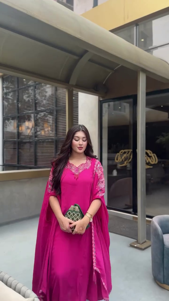 Pink Festive Kaftan Dress