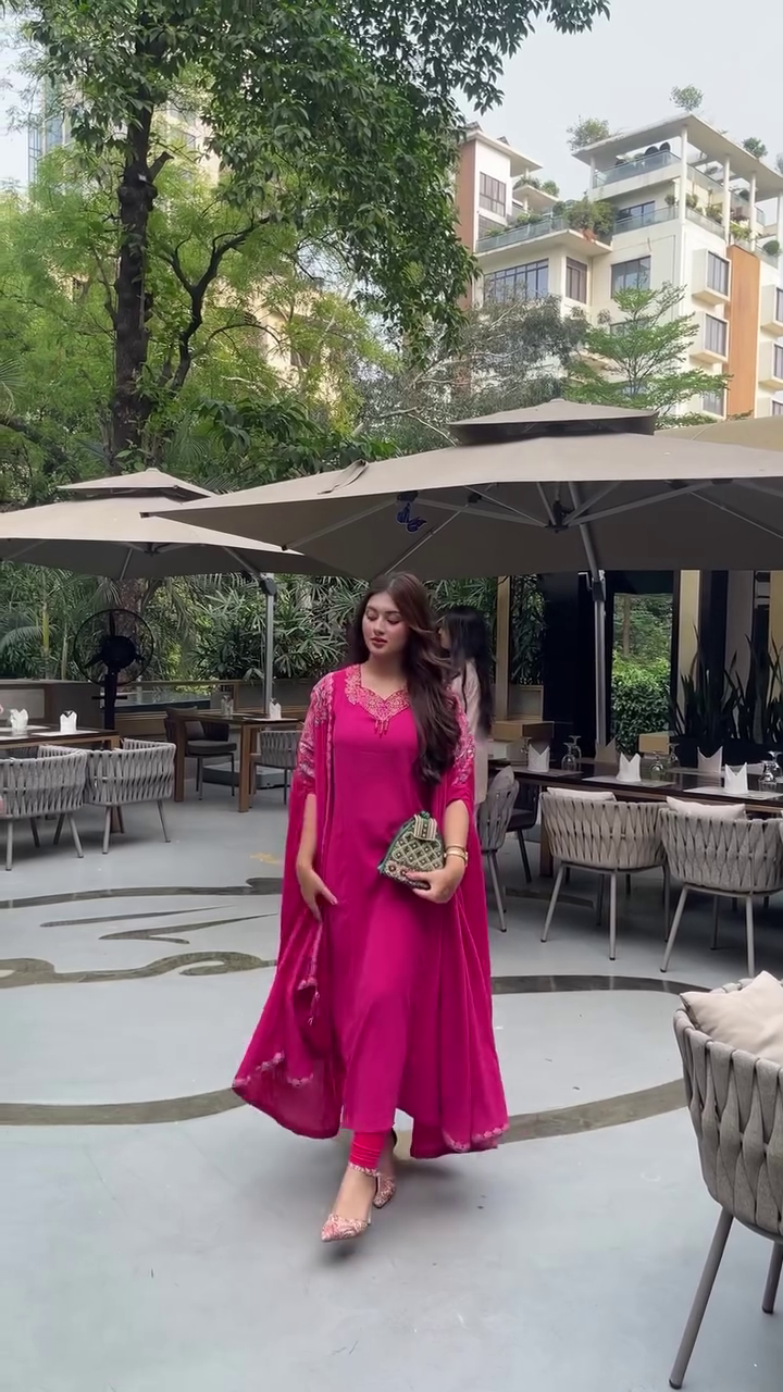 Pink Festive Kaftan Dress
