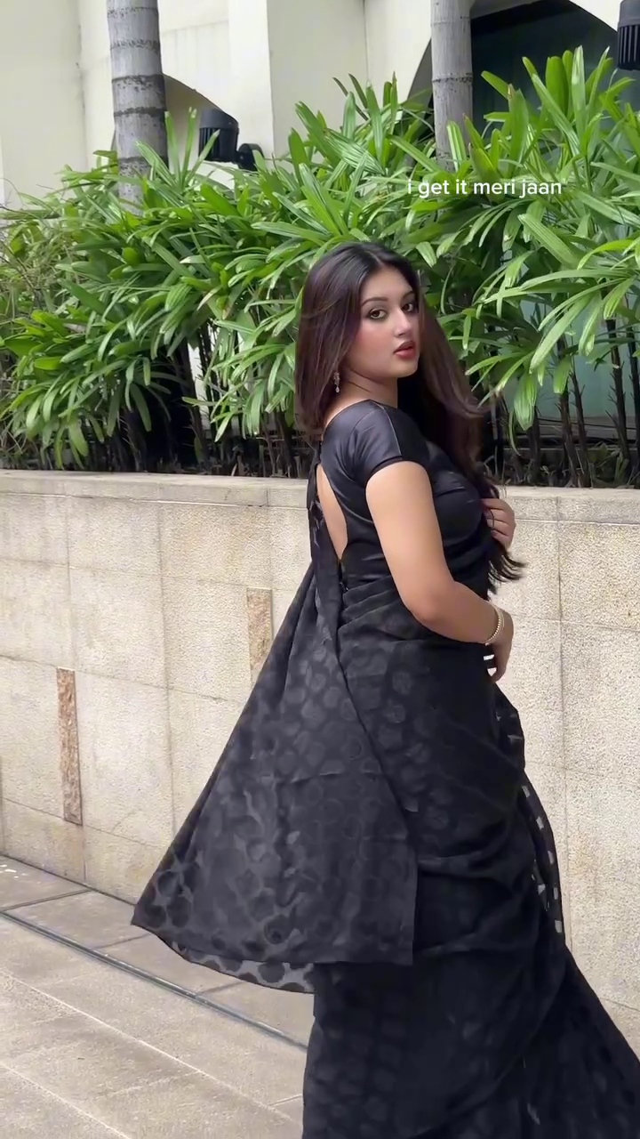 Black Saree Modern Look