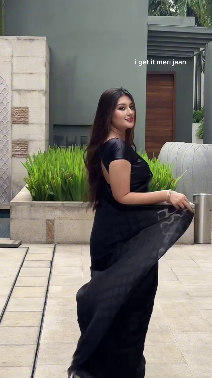 Black Saree Modern Look