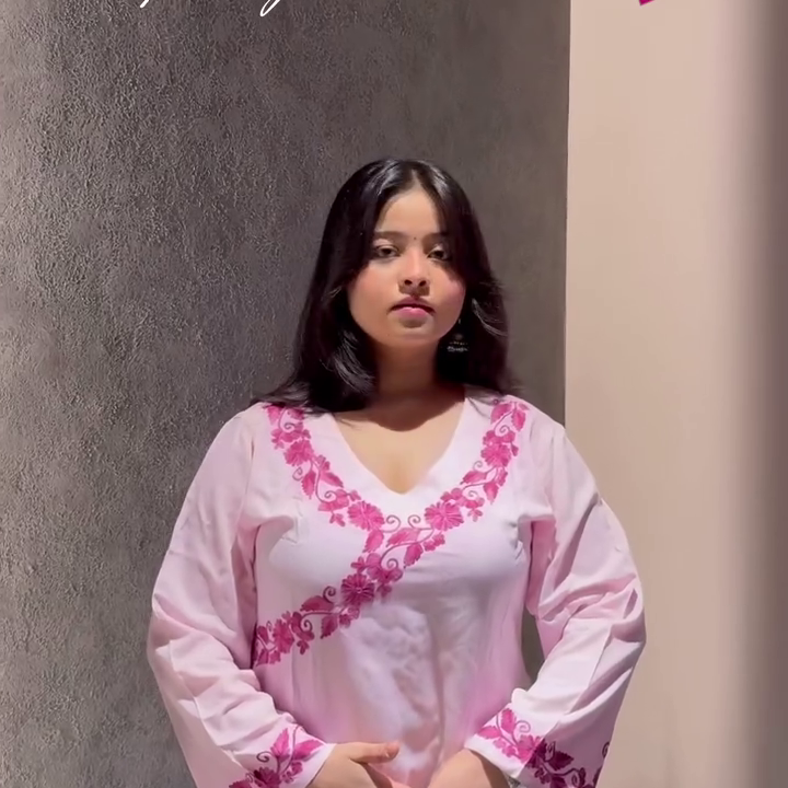 Navy Blue Embroidered Kurti