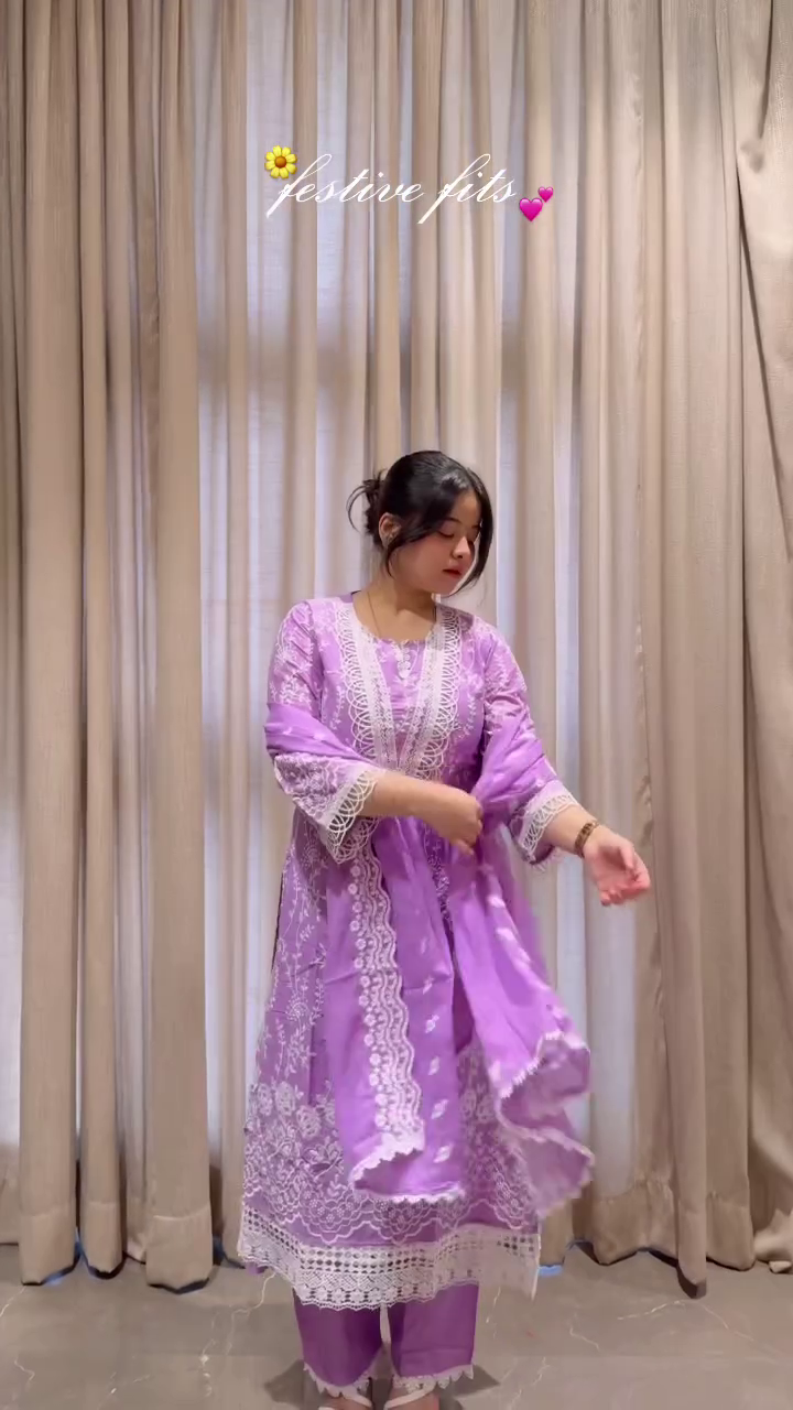 Peach Printed Kurta Set