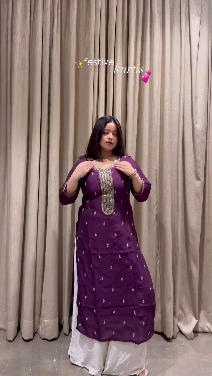 Purple Festive Kurti Set
